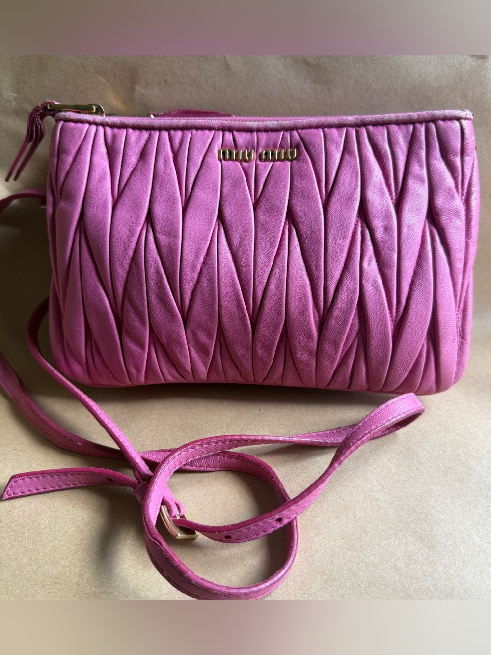 Miu Miu Pink Matelasse Shoulder Bag